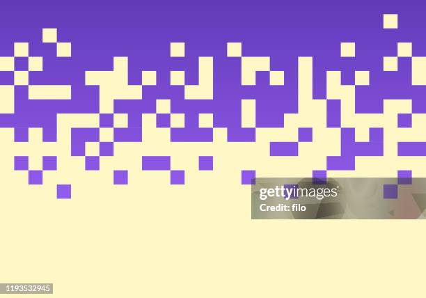 pixel border edge pattern transition element - purple brick background stock illustrations