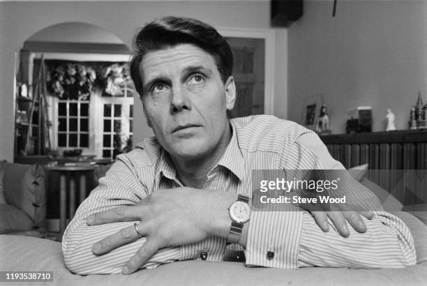 English actor James Fox at home, UK, 13th March 1985.