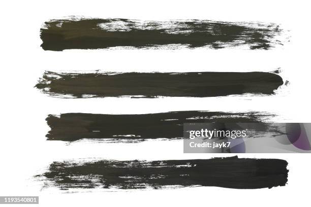 black paint strokes - brushstroke stock-fotos und bilder