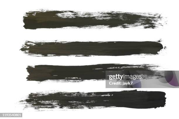 black paint strokes - black watercolor stockfoto's en -beelden