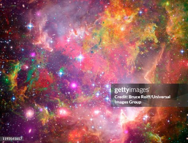 this image from esa's herschel space observatory shows of a portion of the rosette nebula, a stellar nursery about 5,000 light-years from earth in the monoceros, or unicorn, constellation. - constellation stock-grafiken, -clipart, -cartoons und -symbole