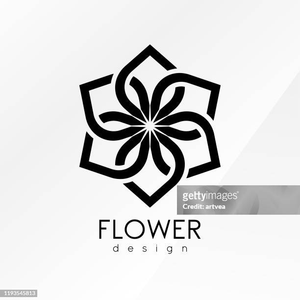 ilustrações de stock, clip art, desenhos animados e ícones de creative flower inspiration design template - insignia símbolo