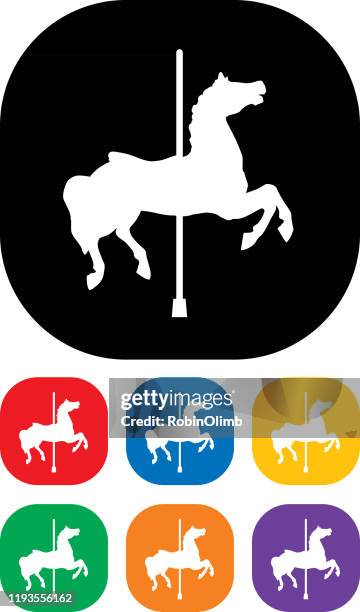 carousel icon set - vintage carousel stock illustrations