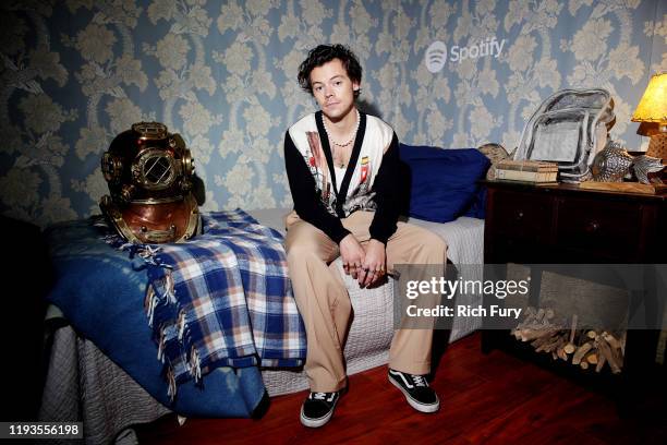 Harry Styles attends Spotify Celebrates The Launch of Harry Styles' New Album With Private Listening Session For Fans on December 11, 2019 in Los...