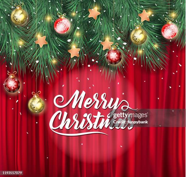 christmas celebration curtain - curtains vector stock illustrations