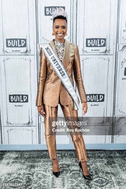 Zozibini Tunzi discusses Miss Universe with the Build Series at Build Studio on December 12, 2019 in New York City.