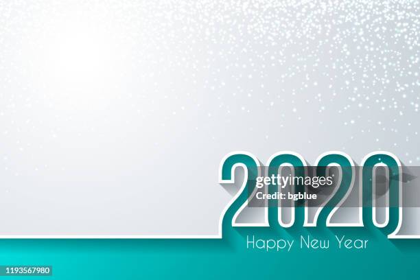happy new year 2020 with gold glitter - white background - sequin stock illustrations