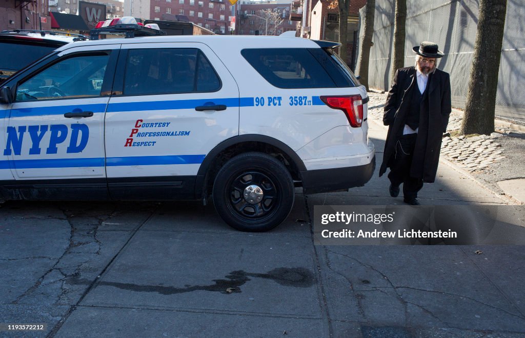 New York City Mayor de Blasio holds a press confrence denouncing hate crimes in Williamsburg, Brooklyn