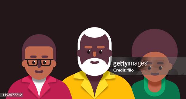 african american black history month people avatars - afro male work stock illustrations