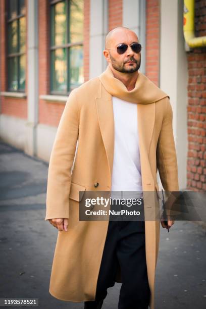 People attend the Street Style at Fendi fashion show: January 13 - Milan Men's Fashion Week Fall/Winter 2020/2021 13 January 2020, Milan, Italy