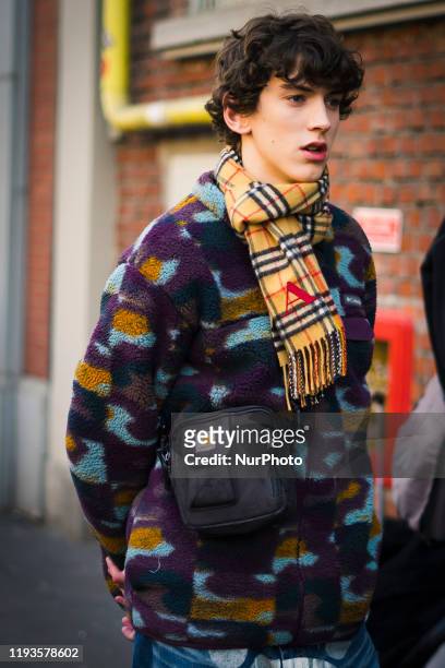 People attend the Street Style at Fendi fashion show: January 13 - Milan Men's Fashion Week Fall/Winter 2020/2021 13 January 2020, Milan, Italy