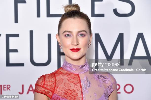 Saoirse Ronan attends the "Little Women" Premiere at Cinema Gaumont Marignan on December 12, 2019 in Paris, France.