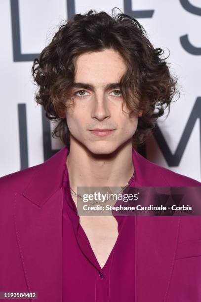 Timothee Chalamet attends the "Little Women" Premiere at Cinema Gaumont Marignan on December 12, 2019 in Paris, France.