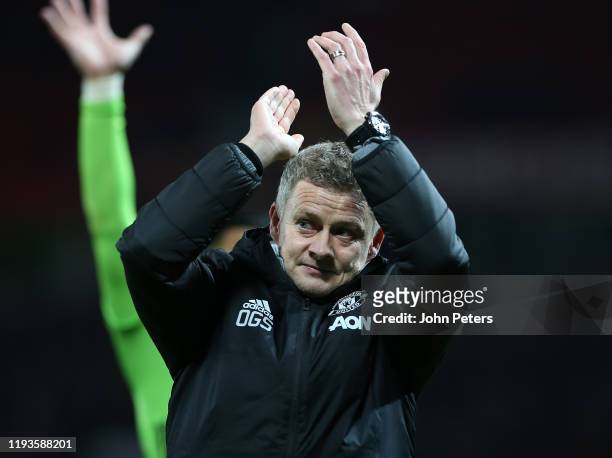 Manager Ole Gunnar Solskjaer of Manchester United walks off after the UEFA Europa League group L match between Manchester United and AZ Alkmaar at...