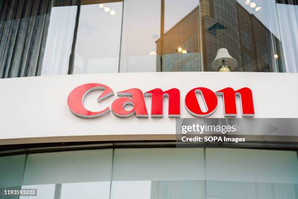 Canon logo seen in Shanghai.