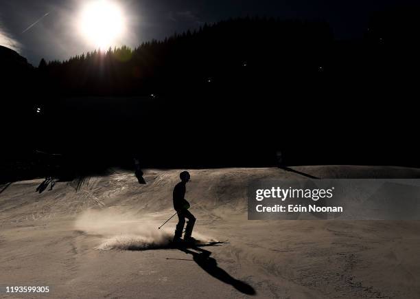 Lausanne , Switzerland - 14 January 2020; Robert Holmes of Great Britain after competing in the Alpine Skiing, Men's Slalom, during day 5 of the...