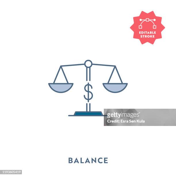 financial balance flat icon with editable stroke and pixel perfect. - law logo stock illustrations