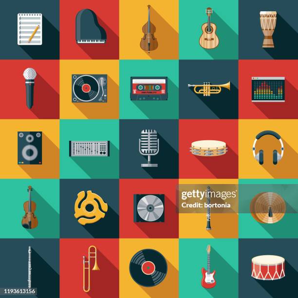 music icon set - hi fi stock illustrations