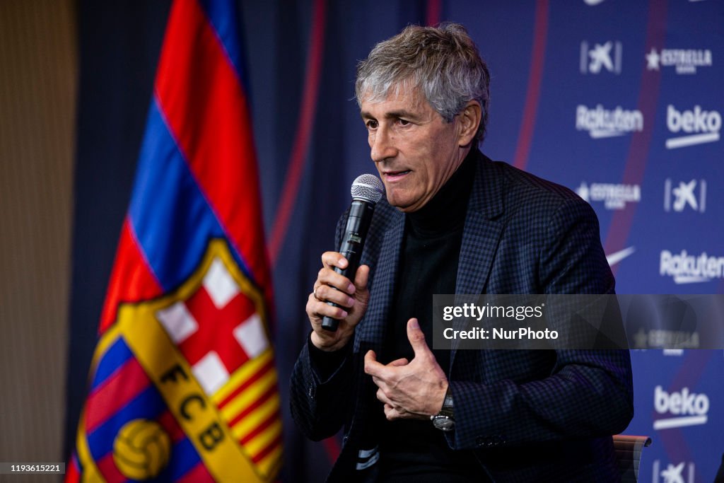 FC Barcelona Unveil New Coach Quique Setien