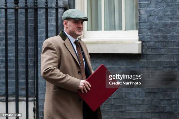 Minister of State Jake Berry leaves 10 Downing Street in central London after attending a Cabinet meeting on 14 January, 2020 in London, England.