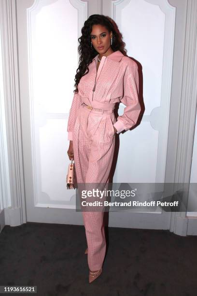 Model Cindy Bruna attends the Annual Charity Dinner hosted by the AEM Association Children of the World for Rwanda AIn on December 12, 2019 in Paris,...