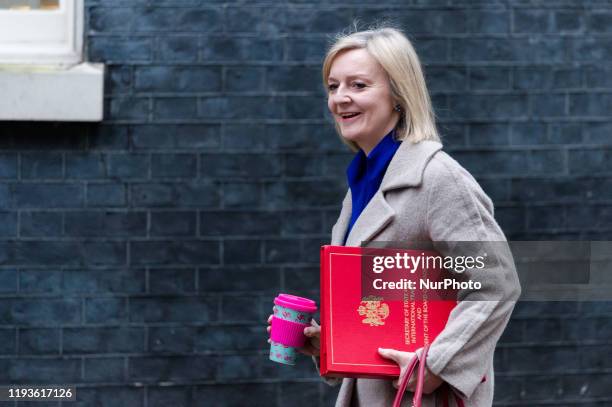 Secretary of State for International Trade and President of the Board of Trade, Minister for Women and Equalities Liz Truss arrives in Downing Street...