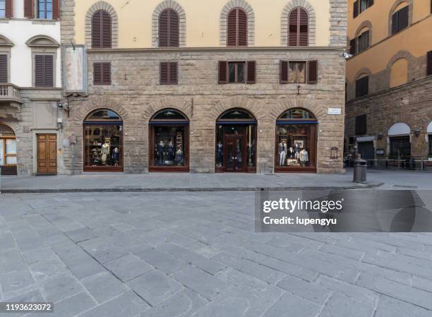 empty street of florence at morning - europe street stock pictures, royalty-free photos & images