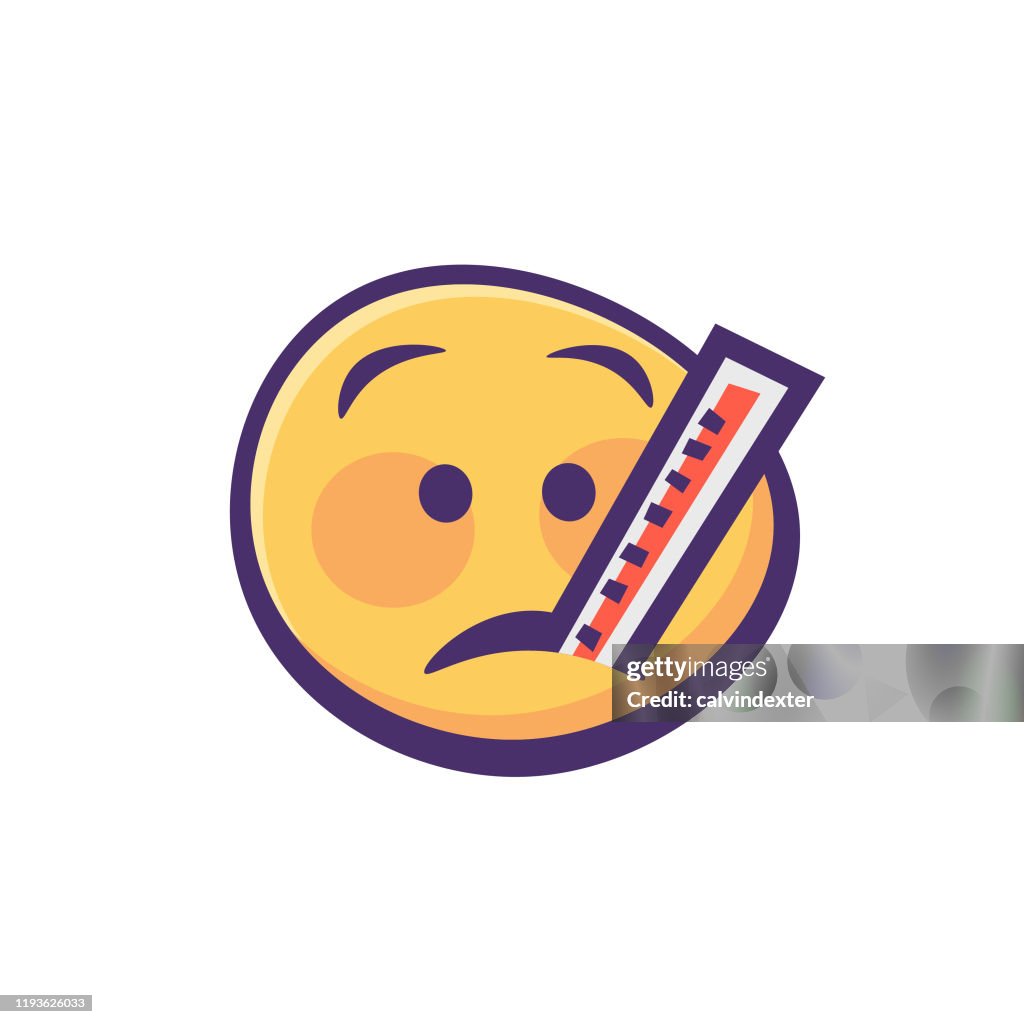 Emoticon cute cartoon style dark contour line