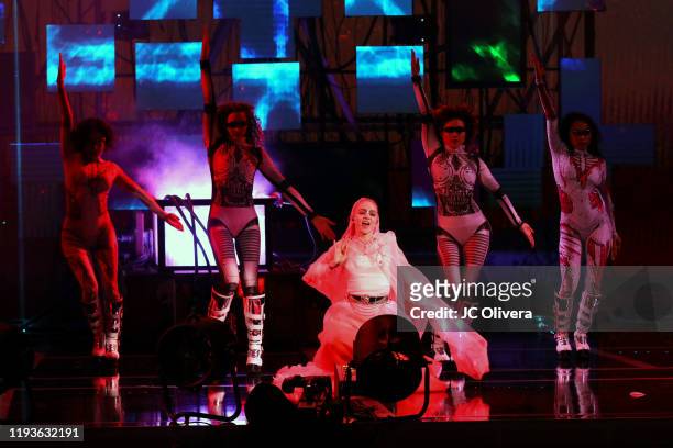 Singer/songwriter Grimes performs onstage during The Game Awards 2019 at Microsoft Theater on December 12, 2019 in Los Angeles, California.