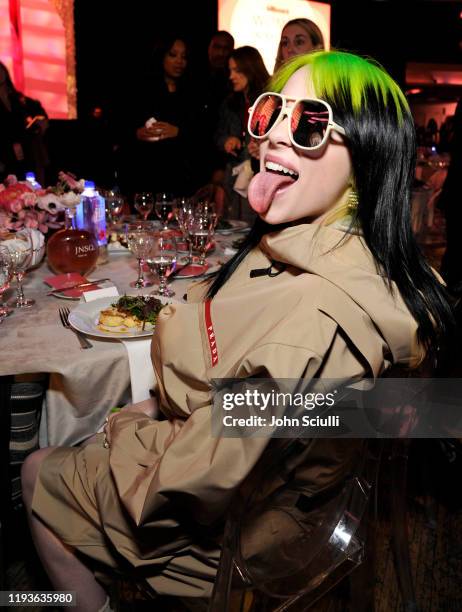 Billie Eilish is seen with FIJI Water and JNSQ at Billboard's Women In Music 2019 on December 12, 2019 in Los Angeles, California.