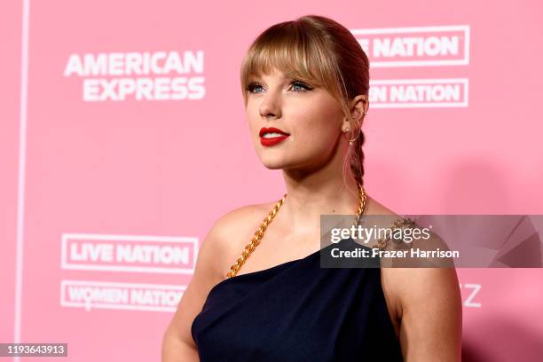 Taylor Swift attends the 2019 Billboard Women In Music at Hollywood Palladium on December 12, 2019 in Los Angeles, California.