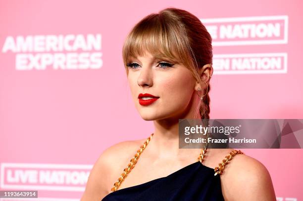 Taylor Swift attends the 2019 Billboard Women In Music at Hollywood Palladium on December 12, 2019 in Los Angeles, California.