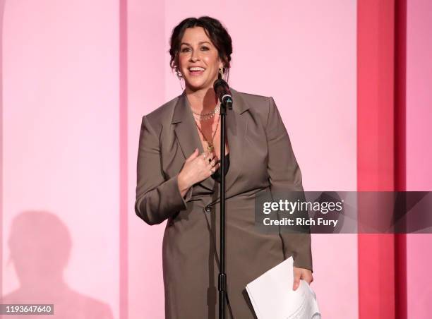 Alanis Morissette accepts the Icon Award onstage during Billboard Women In Music 2019, presented by YouTube Music, on December 12, 2019 in Los...