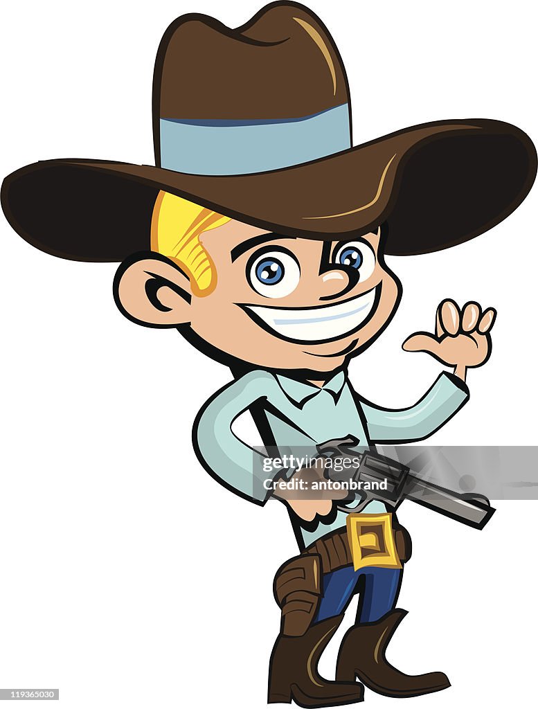 Cute Cartoon Cowboy Kid High-Res Vector Graphic - Getty Images