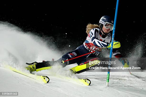 Charlie Guest of Great Britain in action during the Audi FIS Alpine Ski World Cup Women's Slalom on January 14, 2020 in Flachau Austria.