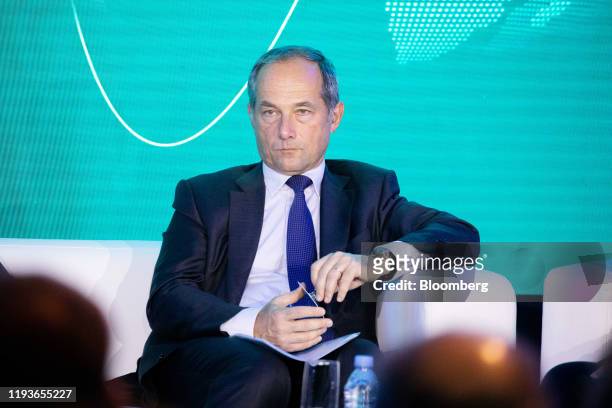 Frederic Oudea, chief executive officer of Societe Generale SA, listens during the Euronext NV conference in Paris, France, on Tuesday, Jan. 14,...