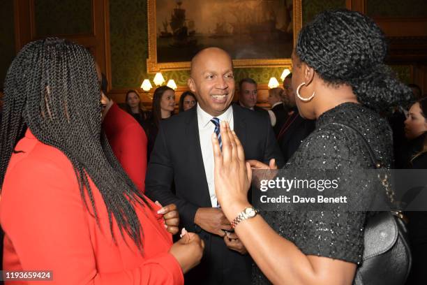 Marsha De Cordova MP, Bryan Stevenson and Kate Osamor MP attend an evening at the House Of Lords for the upcoming film "Just Mercy" on January 14,...