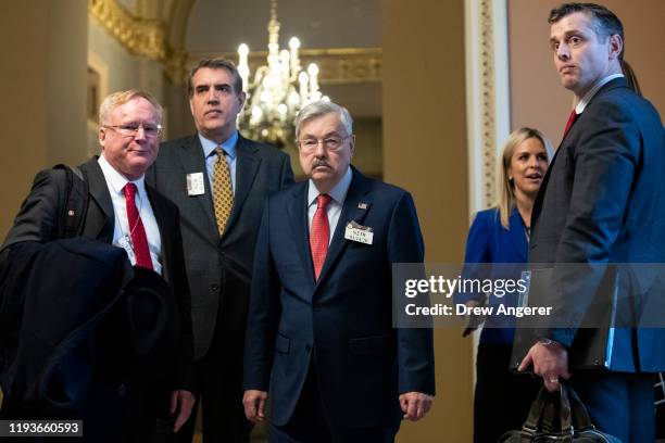 United States Ambassador to China Terry Branstad exits the office of Senate Majority Leader Mitch McConnell's office at the U.S. Capitol on January...
