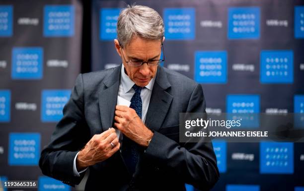 Human Rights Watch Executive Director Kenneth Roth arrives for a press conference to launch their 2020 World Report at the New York United Nations...