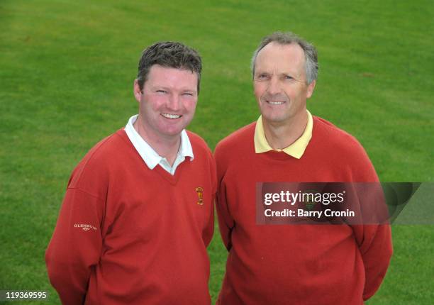 Ashbourne Golf Club members John Dwyer and Justin McCarthy pose after winning the Virgin Atlantic PGA National Pro-Am Championship Regional Final at...