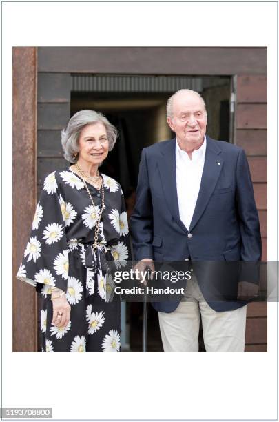 This handout image provided by the Spanish Royal Household shows the inside of the Royal Christmas Card featuring a photograph of featuring King Juan...