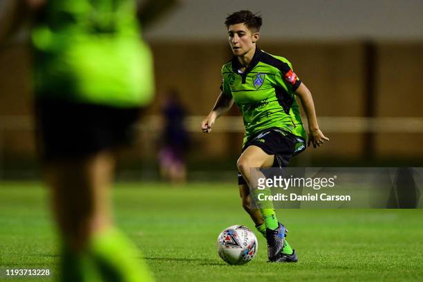 Patricia Charalambous of Camberra United looks at her options during the round five W-League match between the Perth Glory and Canberra United at...