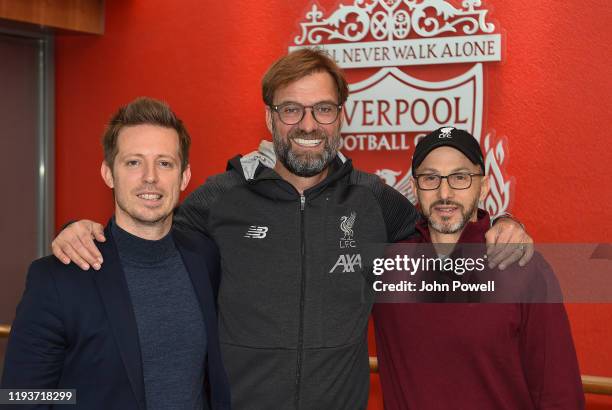 Jurgen Klopp Signs A Contract Extension and chats with Sporting Director Michael Edwards and Mike Gordon FSG President and Liverpool F.C owner at...