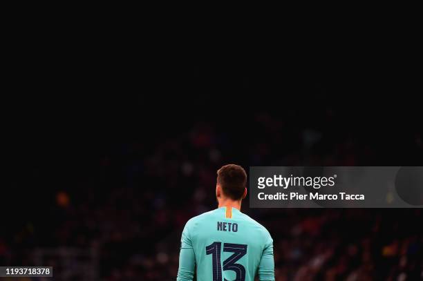 Norberto Murara Neto, goalkeeper of FC Barcelona during the UEFA Champions League group F match between Inter and FC Barcelona at Giuseppe Meazza...