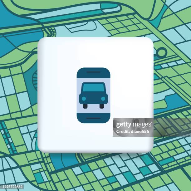 ride sharing concept icon on a map - uber stock illustrations
