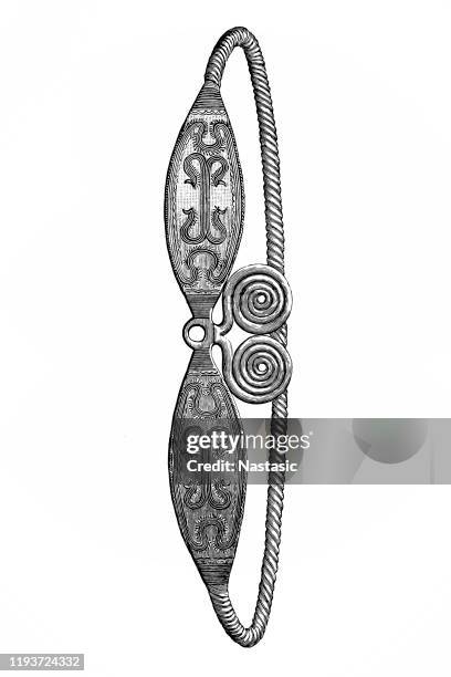 collar of bronze found in sweden ,iron age - iron age stock illustrations