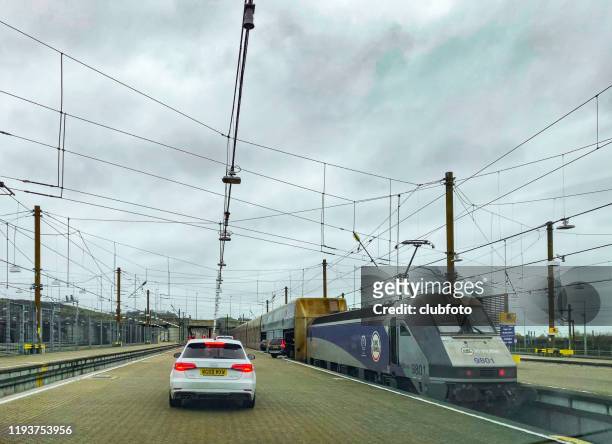 folkestone channel tunnel terminal - eurotunnel terminal stock pictures, royalty-free photos & images
