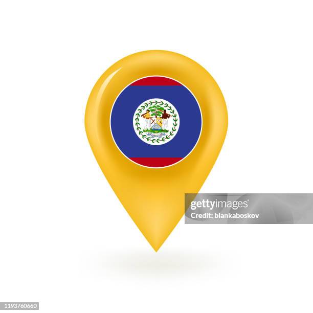 belize flag map pin icon - belize stock illustrations