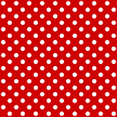 Red polka dot pattern. Seamless background. Vector