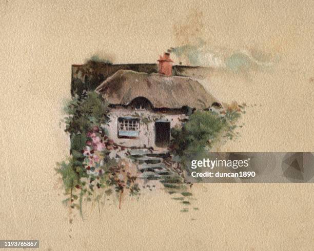 傳統的英國小屋，維多利亞時代，19世紀 - cottage 幅插畫檔、美工圖案、卡通及圖標